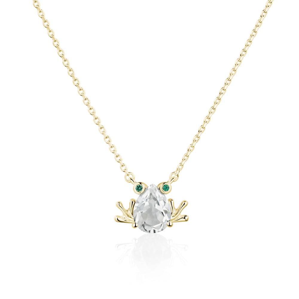 White Topaz Frog Necklace | LUO Jewelry #metal_18k yellow gold