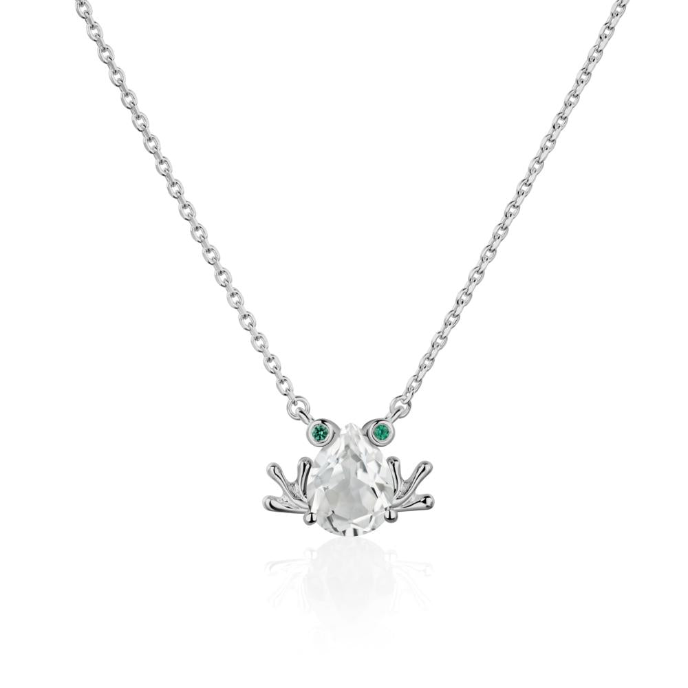 White Topaz Frog Necklace | LUO Jewelry #metal_platinum