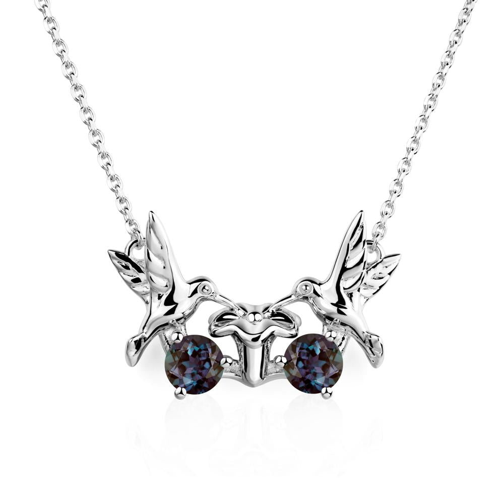 Alexandrite Necklace Hummingbird | LUO Jewelry #metal_14k white gold