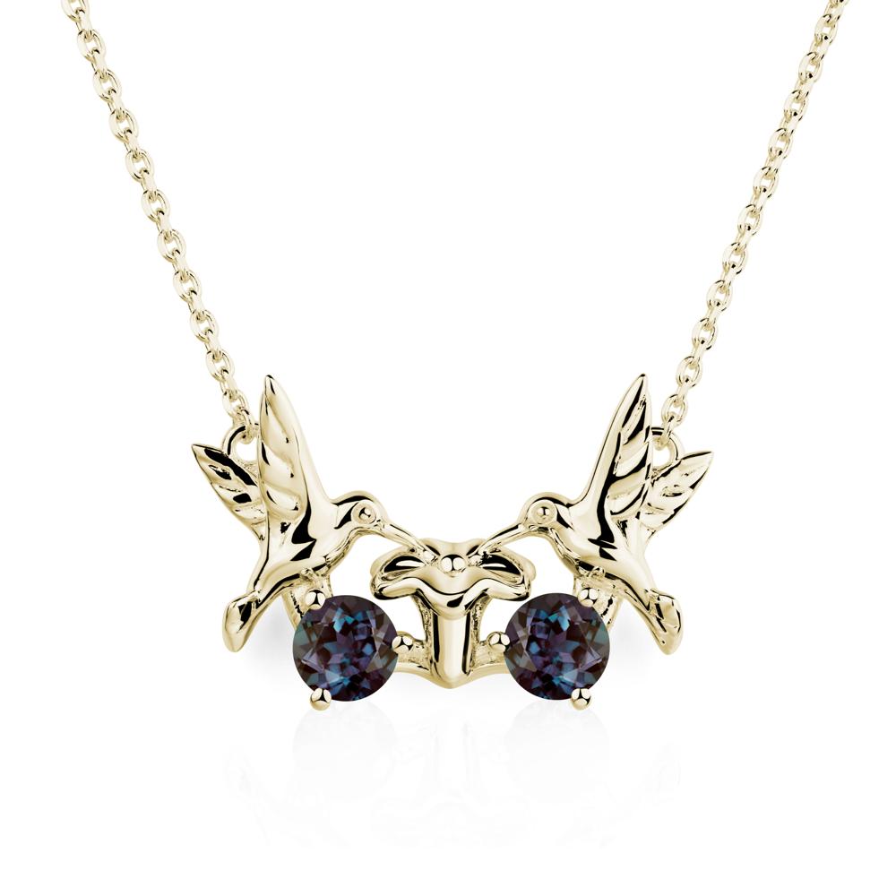 Alexandrite Necklace Hummingbird | LUO Jewelry #metal_14k yellow gold
