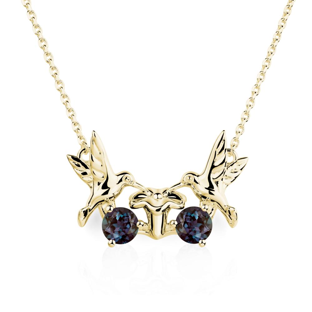 Alexandrite Necklace Hummingbird | LUO Jewelry #metal_18k yellow gold