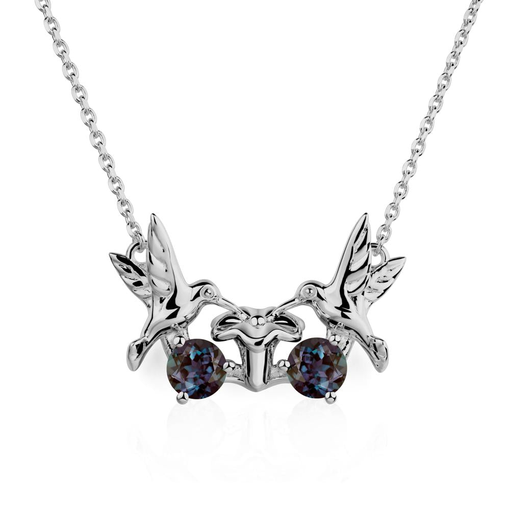 Alexandrite Necklace Hummingbird | LUO Jewelry #metal_platinum
