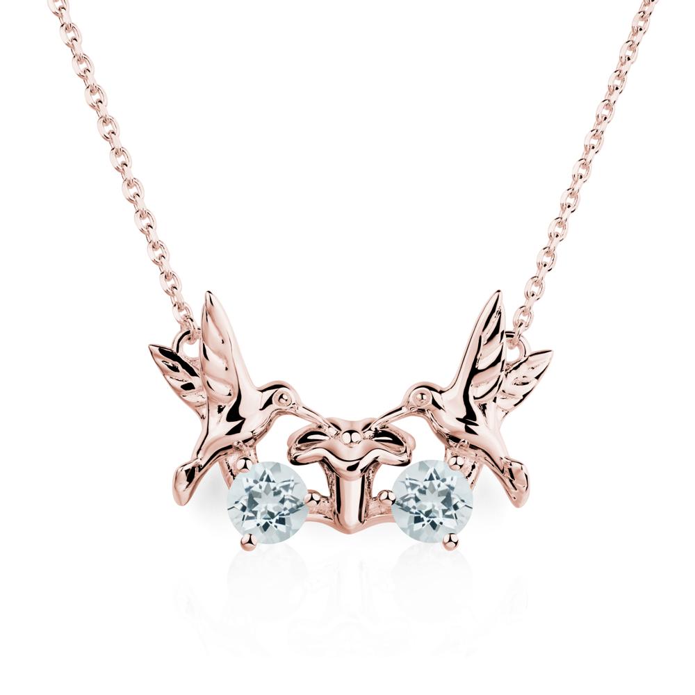 Aquamarine Necklace Hummingbird | LUO Jewelry #metal_18k rose gold