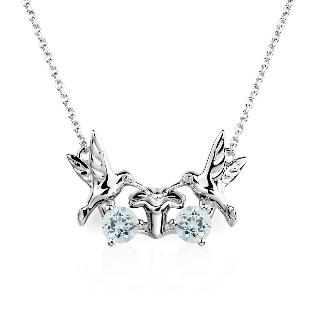 Aquamarine Necklace Hummingbird | LUO Jewelry #metal_18k white gold