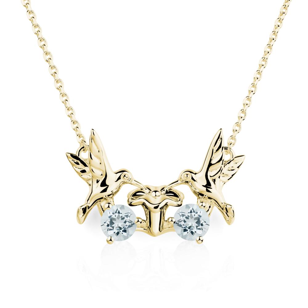 Aquamarine Necklace Hummingbird | LUO Jewelry #metal_18k yellow gold
