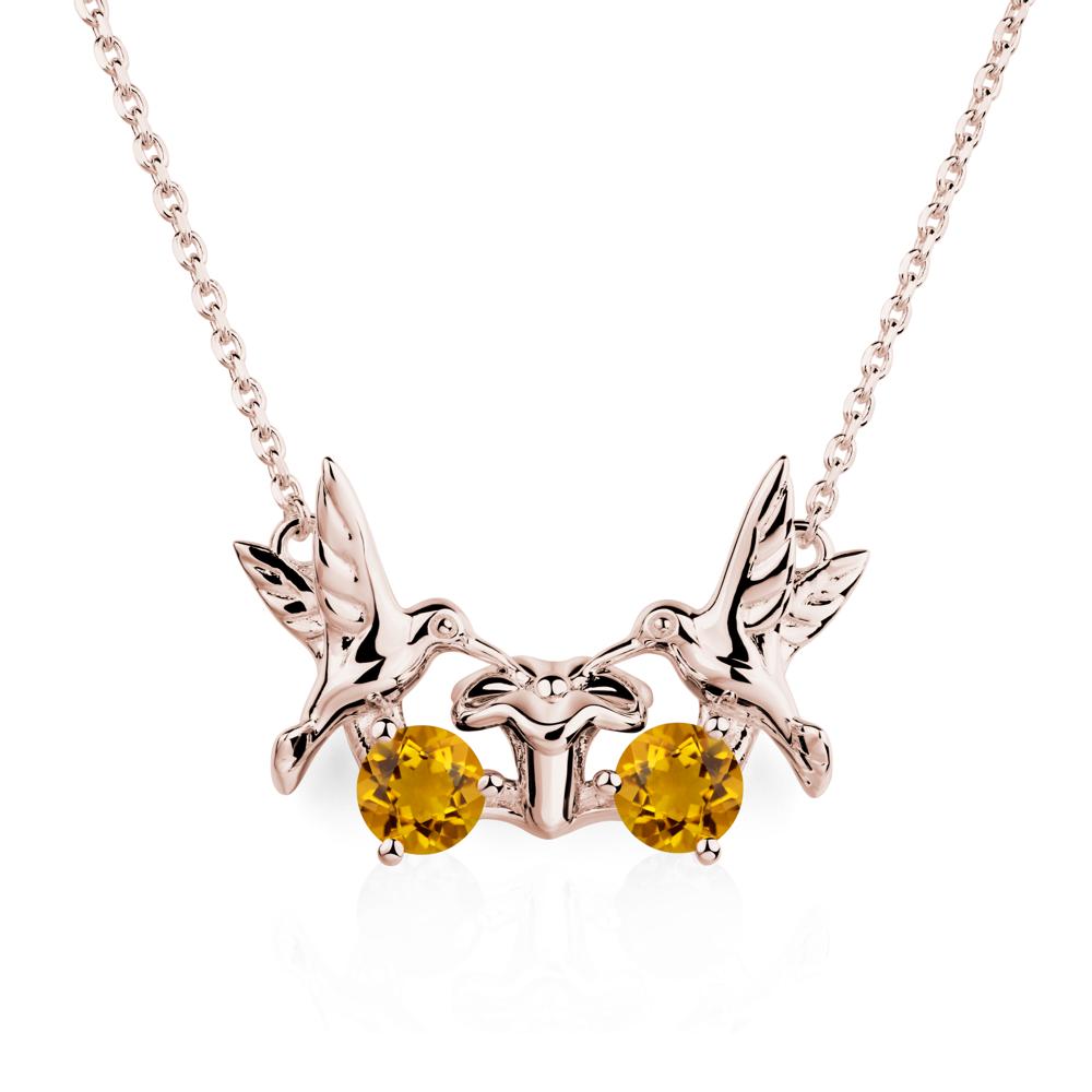 Citrine Necklace Hummingbird | LUO Jewelry #metal_14k rose gold
