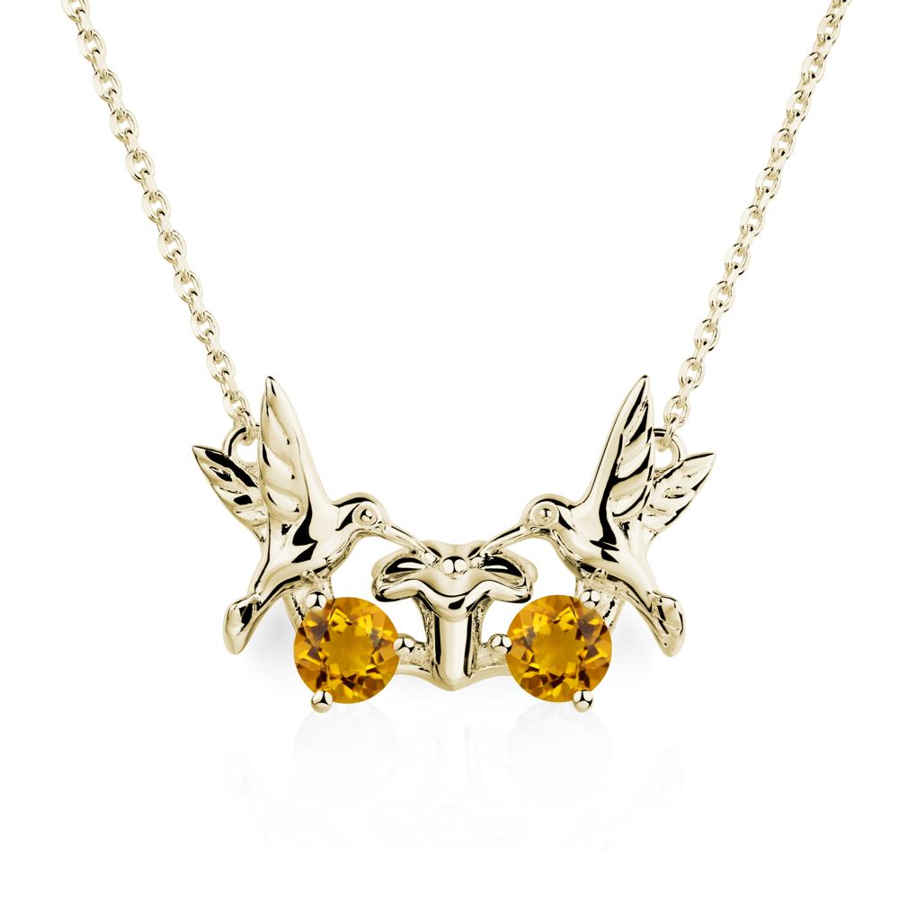 Citrine Necklace Hummingbird | LUO Jewelry #metal_14k yellow gold