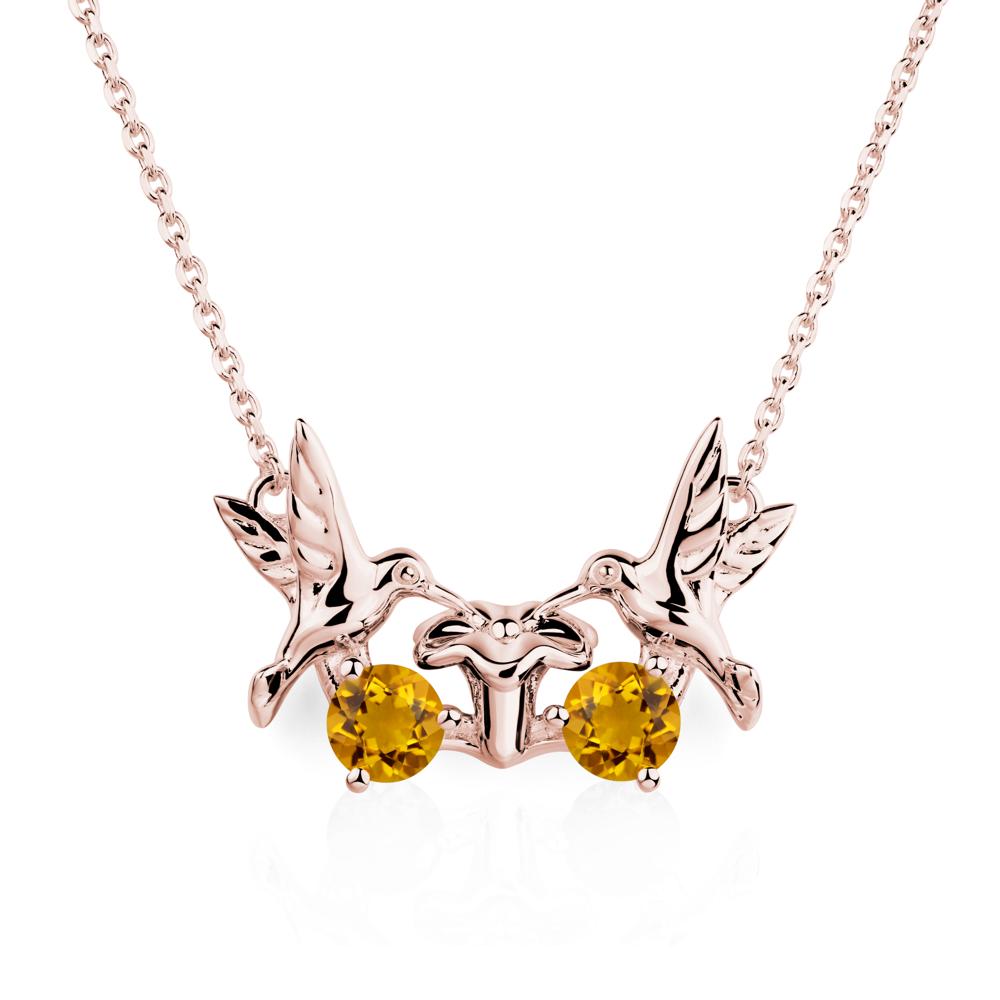 Citrine Necklace Hummingbird | LUO Jewelry #metal_18k rose gold
