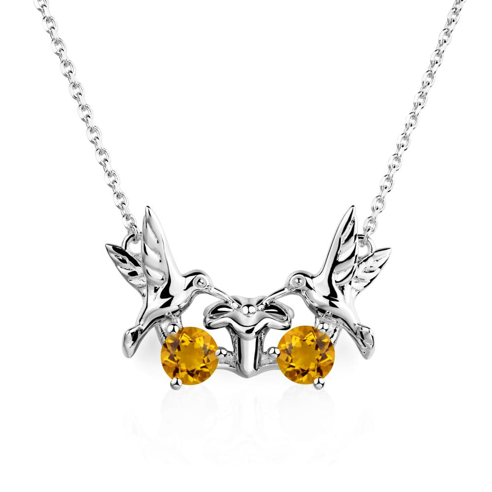 Citrine Necklace Hummingbird | LUO Jewelry #metal_18k white gold