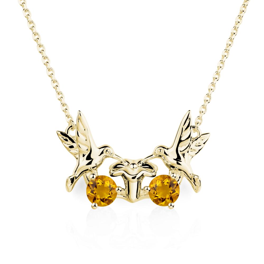 Citrine Necklace Hummingbird | LUO Jewelry #metal_18k yellow gold