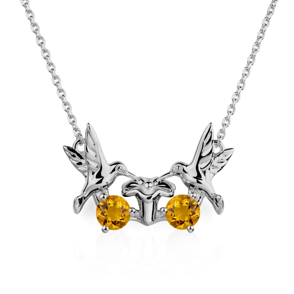 Citrine Necklace Hummingbird | LUO Jewelry #metal_platinum
