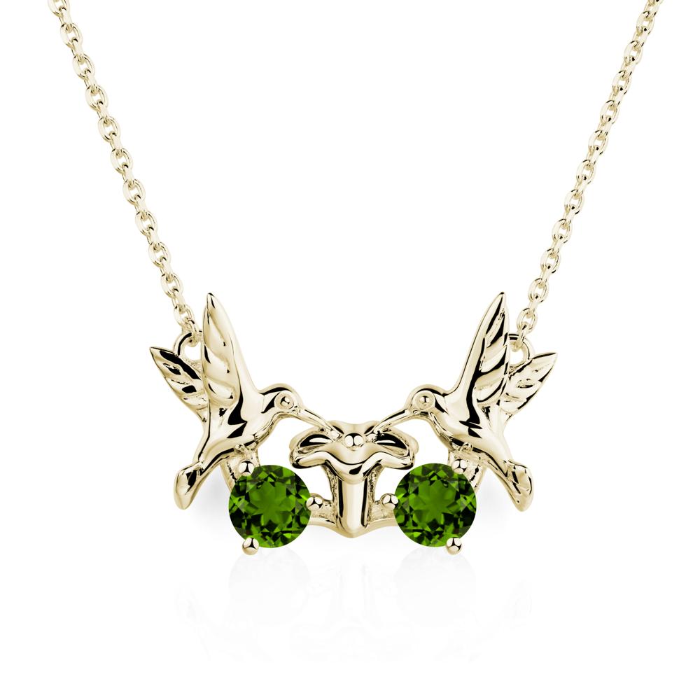 Diopside Necklace Hummingbird | LUO Jewelry #metal_14k yellow gold