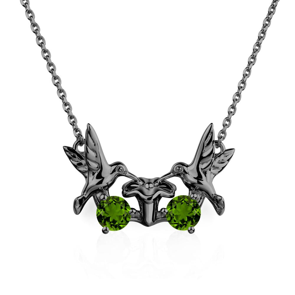 Diopside Necklace Hummingbird | LUO Jewelry #metal_black finish sterling silver