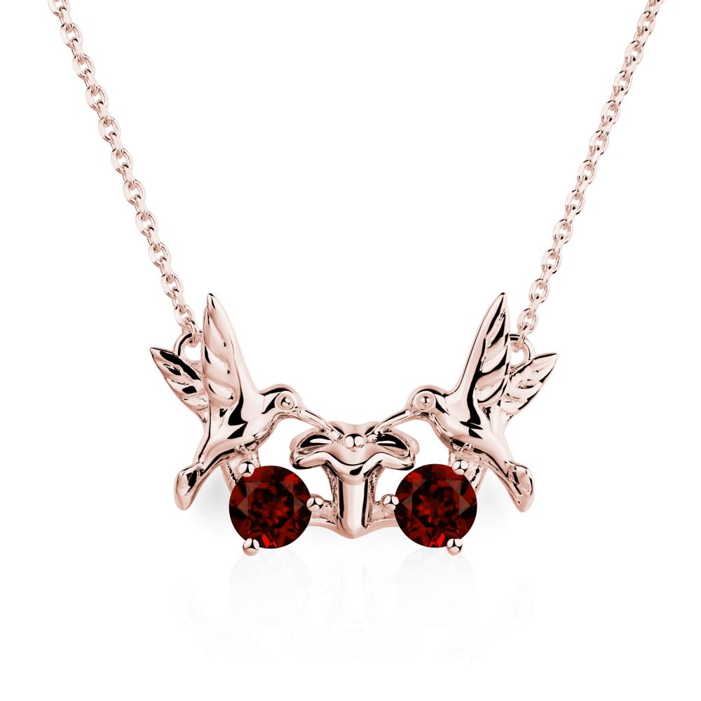 Garnet Necklace Hummingbird | LUO Jewelry #metal_18k rose gold