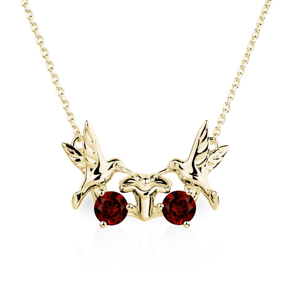 Garnet Necklace Hummingbird | LUO Jewelry #metal_18k yellow gold