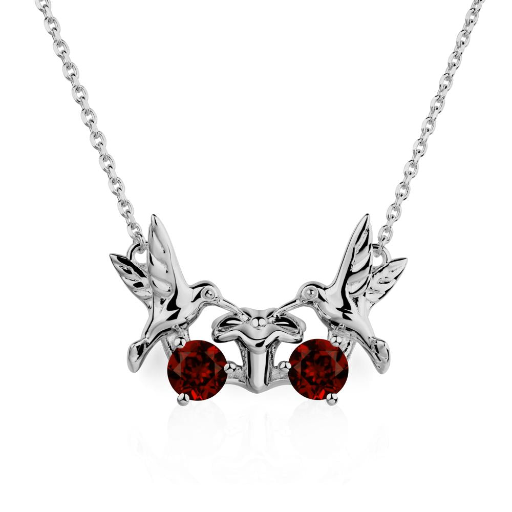 Garnet Necklace Hummingbird | LUO Jewelry #metal_platinum