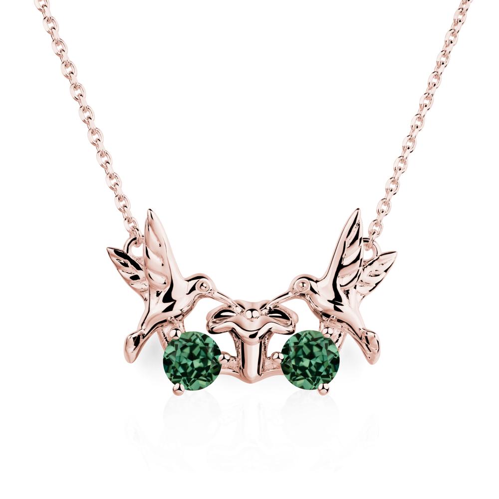 Green Sapphire Necklace Hummingbird | LUO Jewelry #metal_18k rose gold