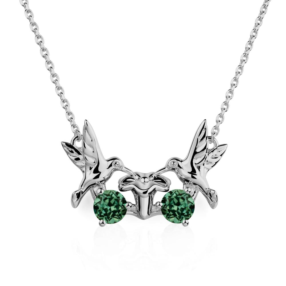 Green Sapphire Necklace Hummingbird | LUO Jewelry #metal_platinum
