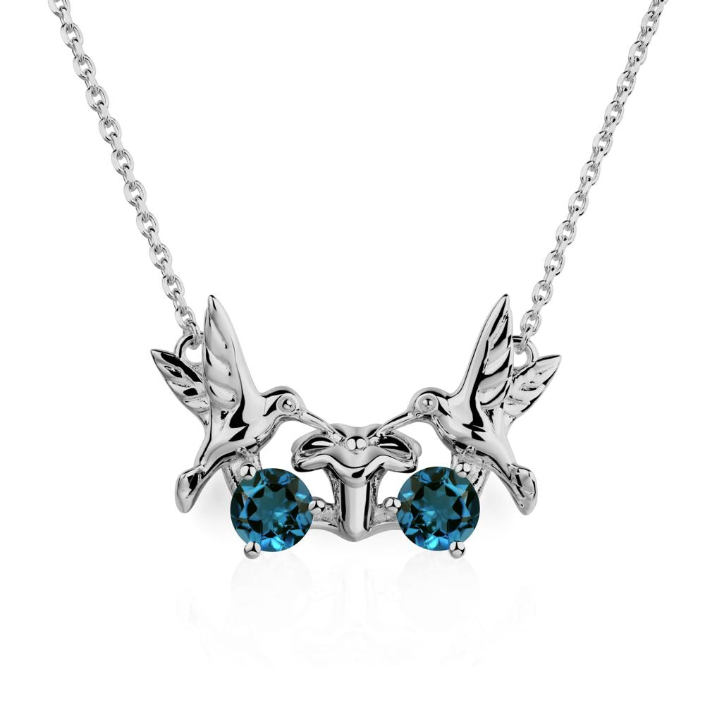 London Blue Topaz Necklace Hummingbird | LUO Jewelry #metal_platinum