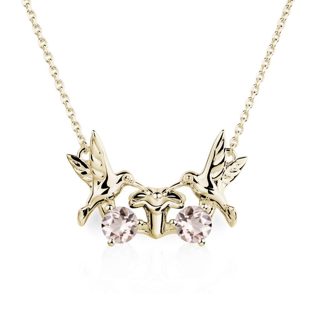 Morganite Necklace Hummingbird | LUO Jewelry #metal_14k yellow gold