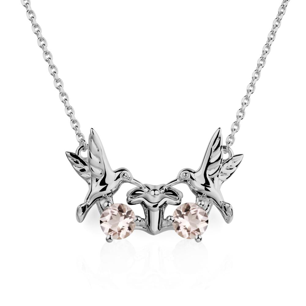 Morganite Necklace Hummingbird | LUO Jewelry #metal_platinum