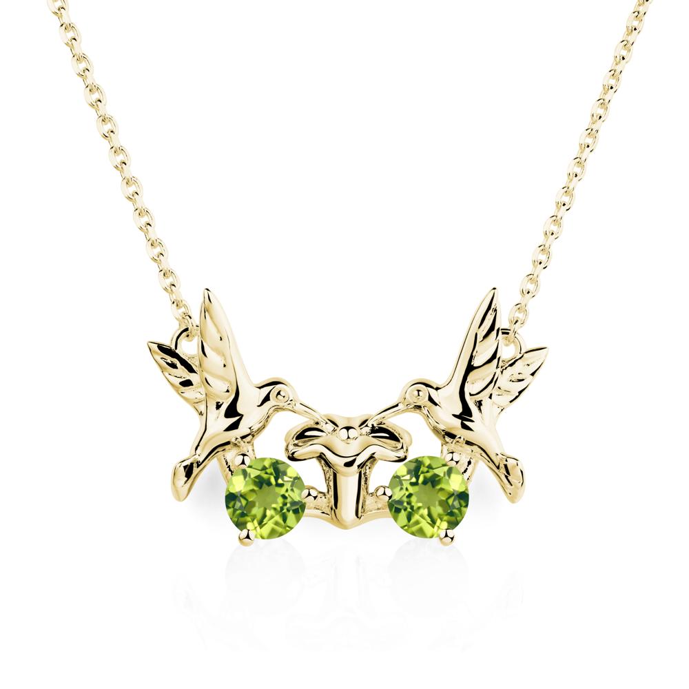Peridot Necklace Hummingbird | LUO Jewelry #metal_18k yellow gold