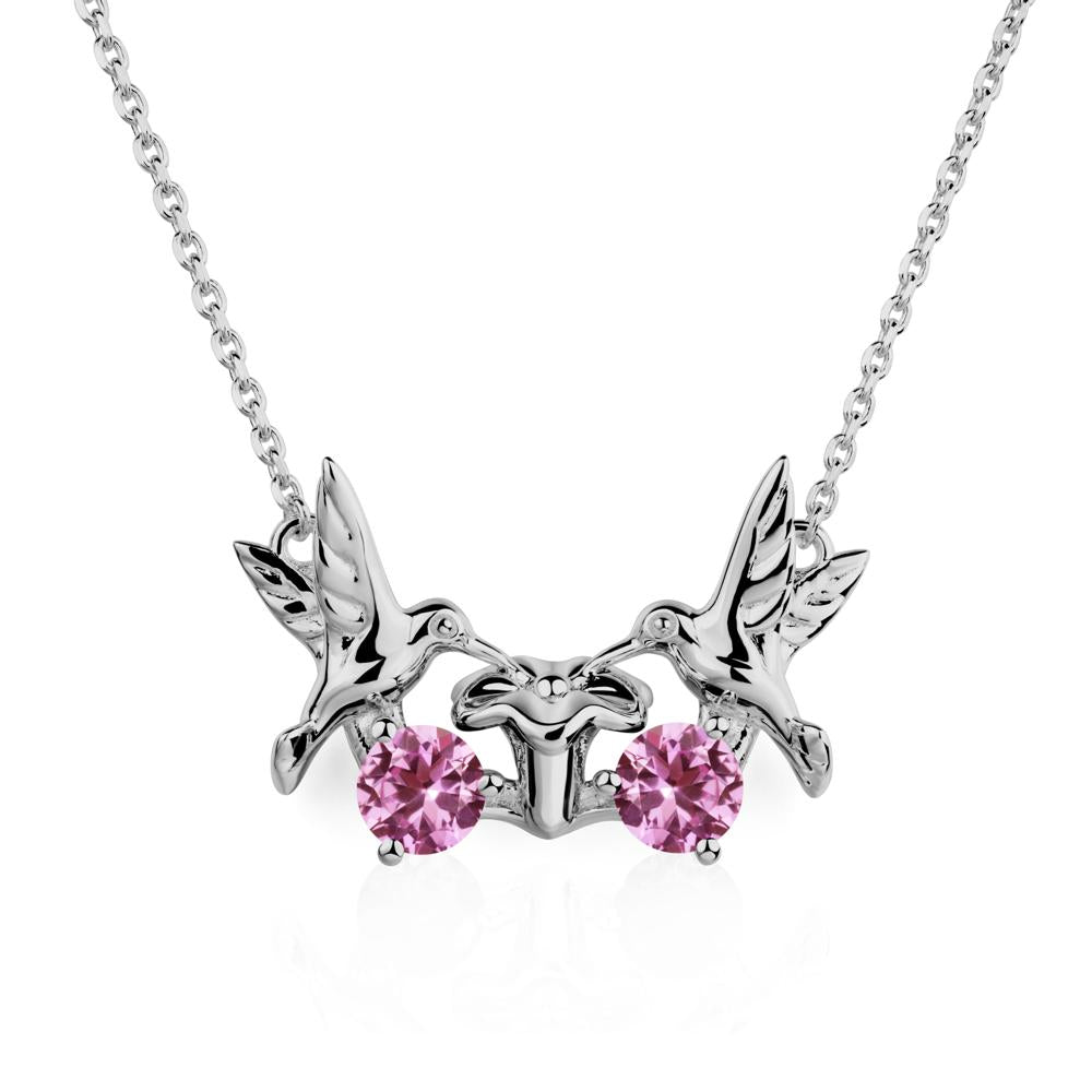 Pink Sapphire Necklace Hummingbird | LUO Jewelry #metal_platinum