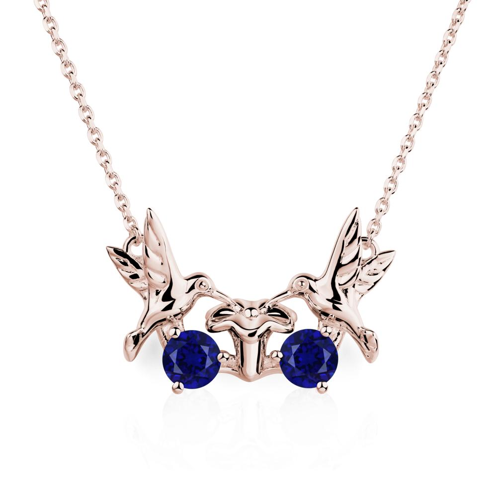 Sapphire Necklace Hummingbird | LUO Jewelry #metal_14k rose gold