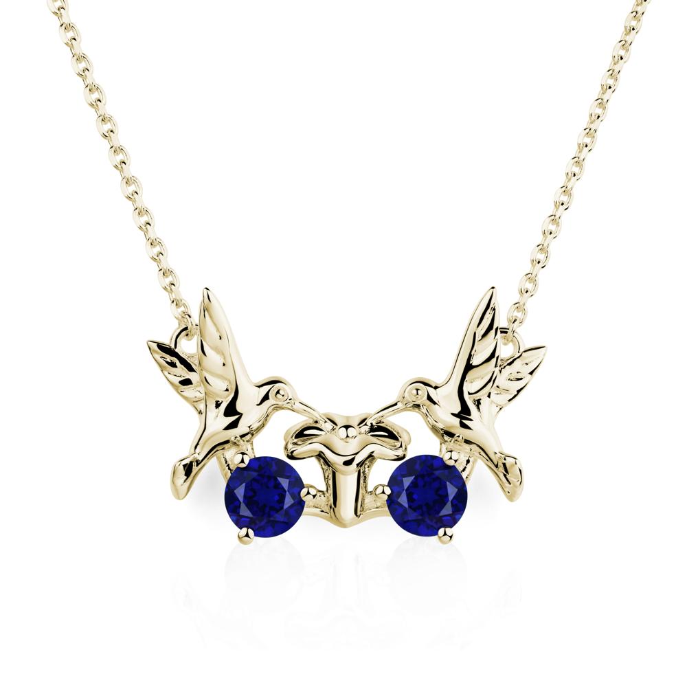 Sapphire Necklace Hummingbird | LUO Jewelry #metal_14k yellow gold