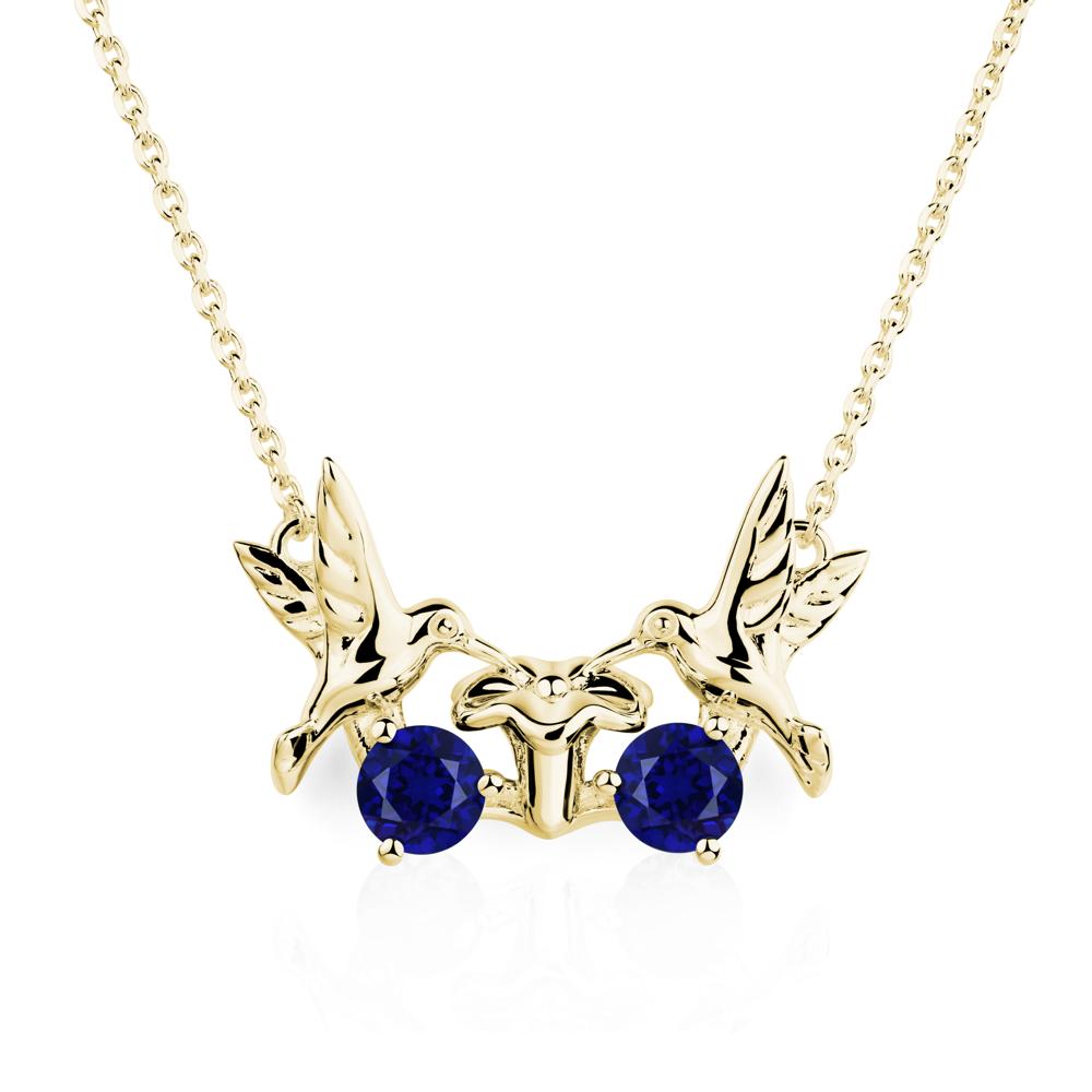 Sapphire Necklace Hummingbird | LUO Jewelry #metal_18k yellow gold