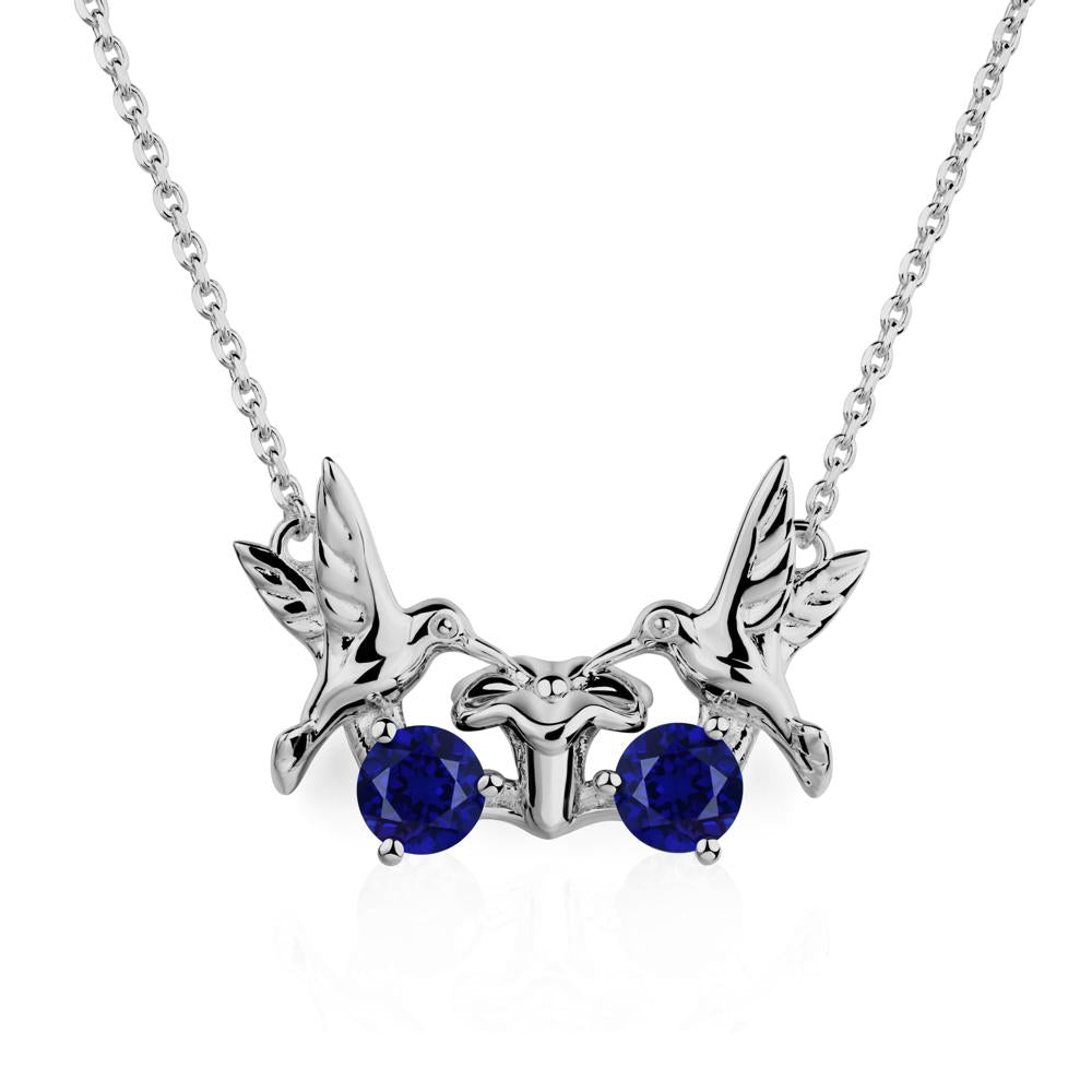 Sapphire Necklace Hummingbird | LUO Jewelry #metal_platinum
