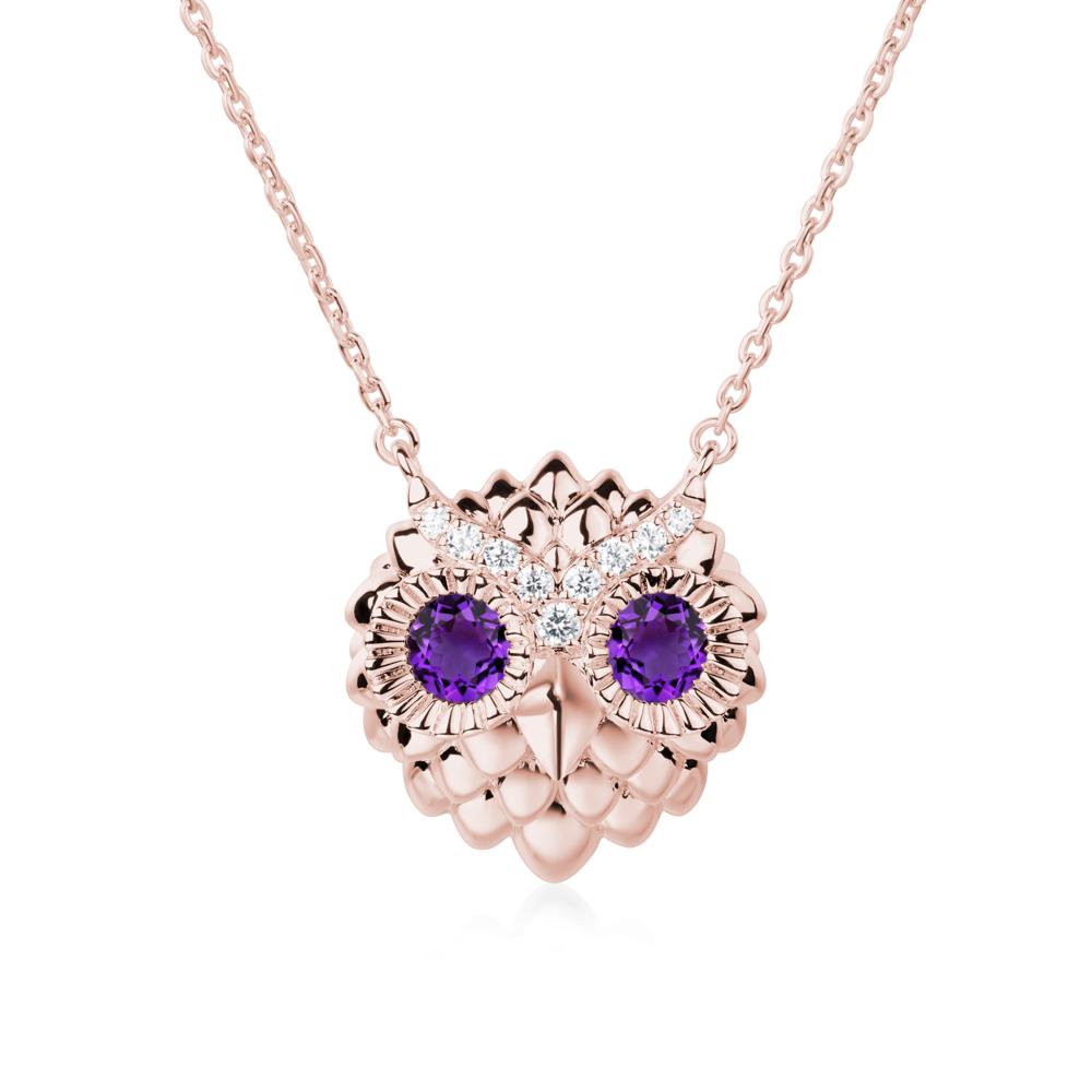 Amethyst Owl Necklace - LUO Jewelry #metal_18k rose gold