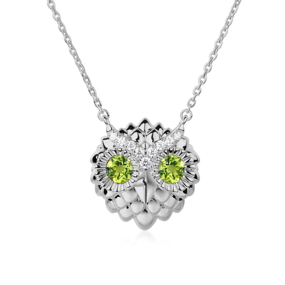 Peridot Owl Necklace - LUO Jewelry #metal_platinum