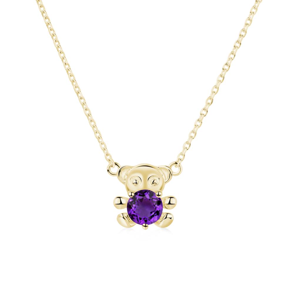 Amethyst Teddy Bear Necklace - LUO Jewelry #metal_18k yellow gold