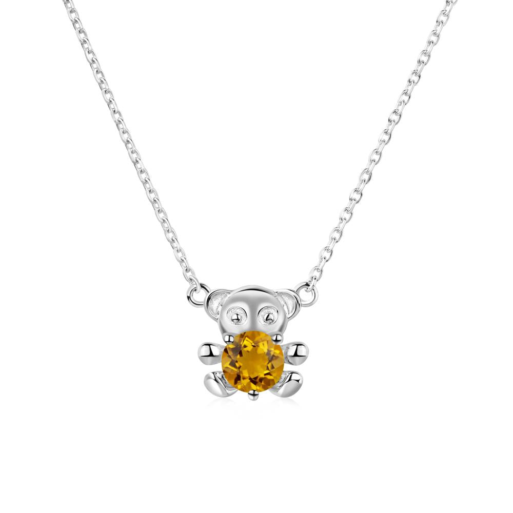 Citrine Teddy Bear Necklace - LUO Jewelry #metal_sterling silver