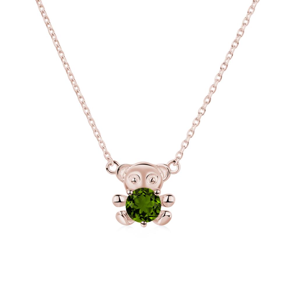 Diopside Bear Necklace - LUO Jewelry #metal_14k rose gold