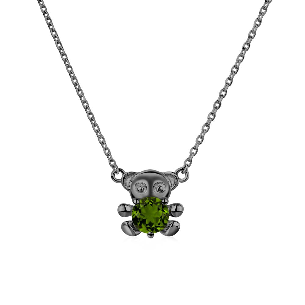Diopside Bear Necklace - LUO Jewelry #metal_black finish sterling silver