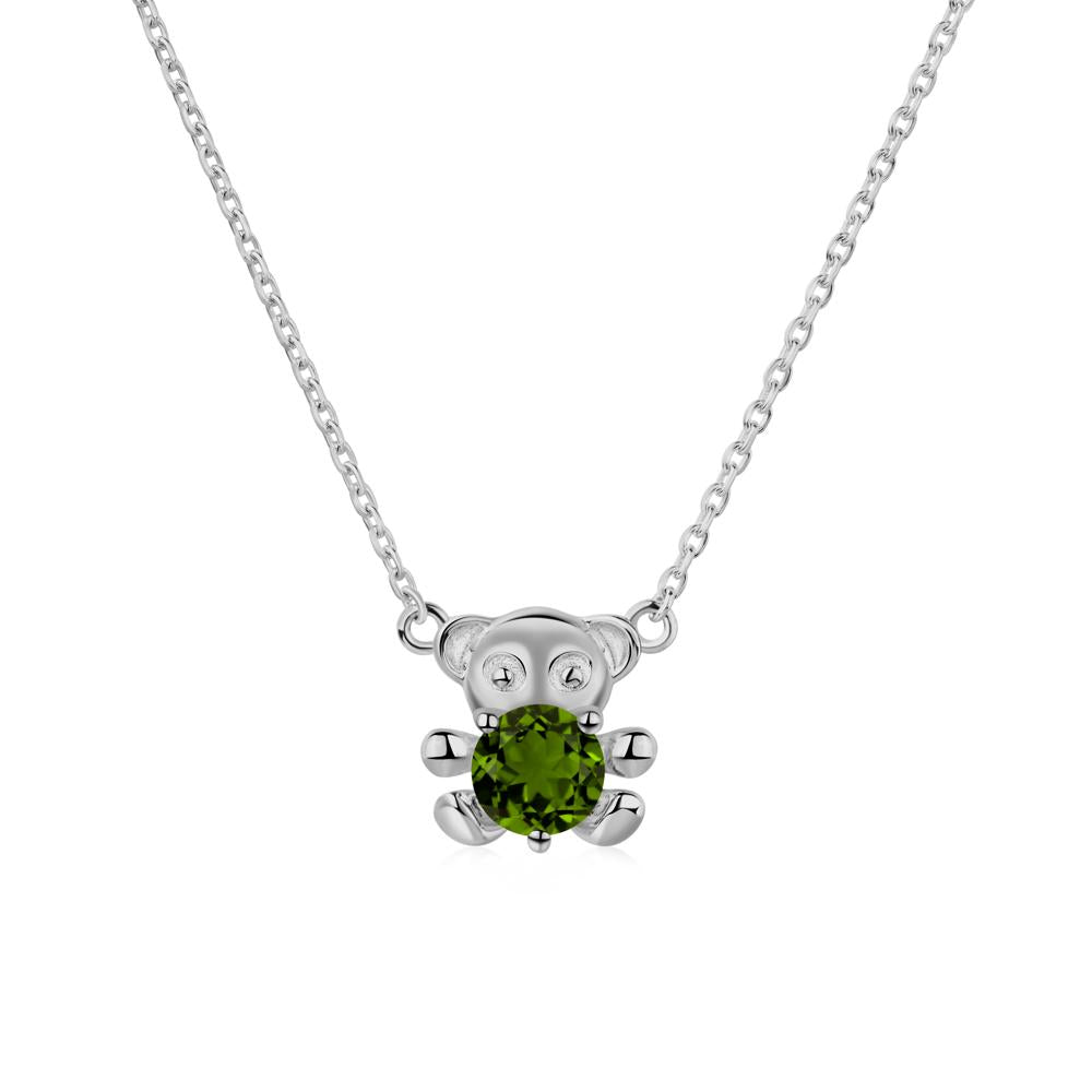 Diopside Bear Necklace - LUO Jewelry #metal_platinum