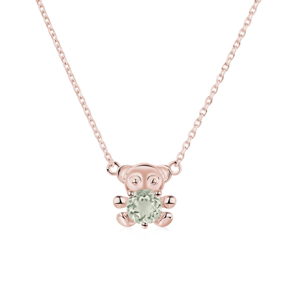 Green Amethyst Teddy Bear Necklace - LUO Jewelry #metal_18k rose gold