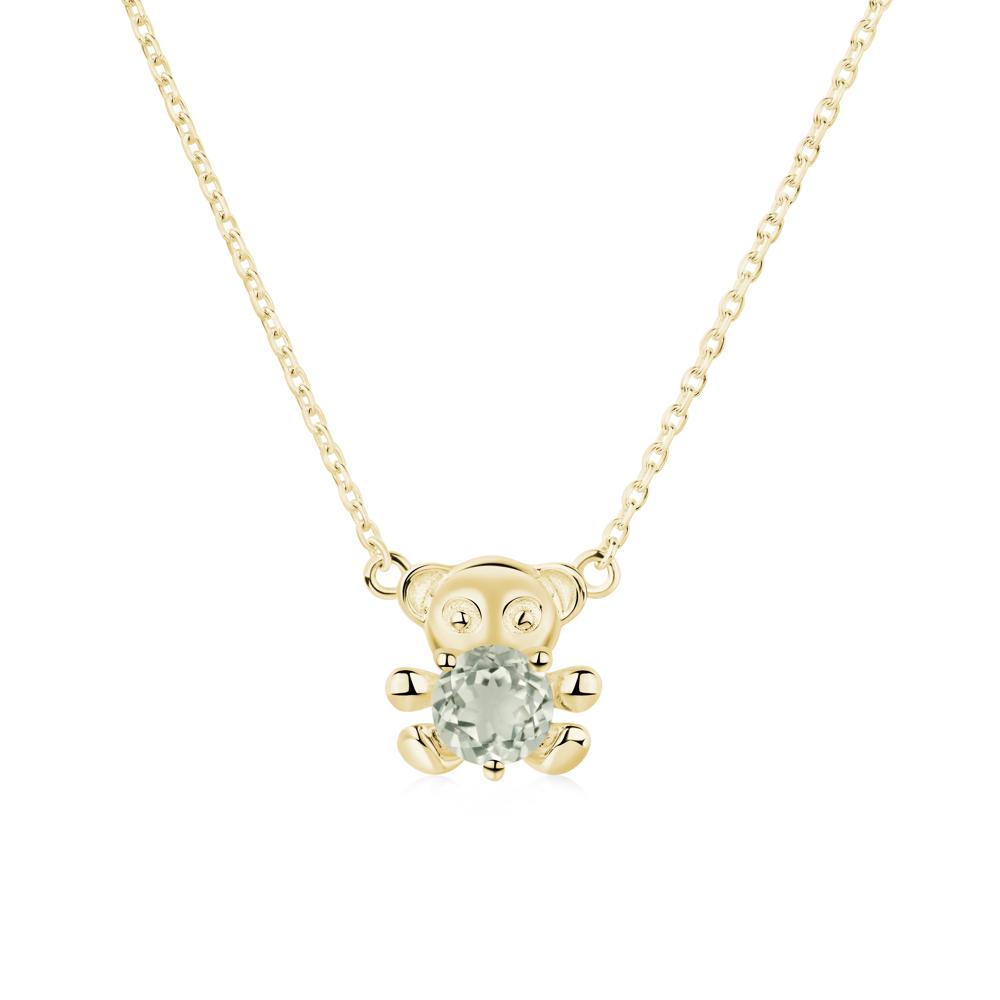 Green Amethyst Teddy Bear Necklace - LUO Jewelry #metal_18k yellow gold