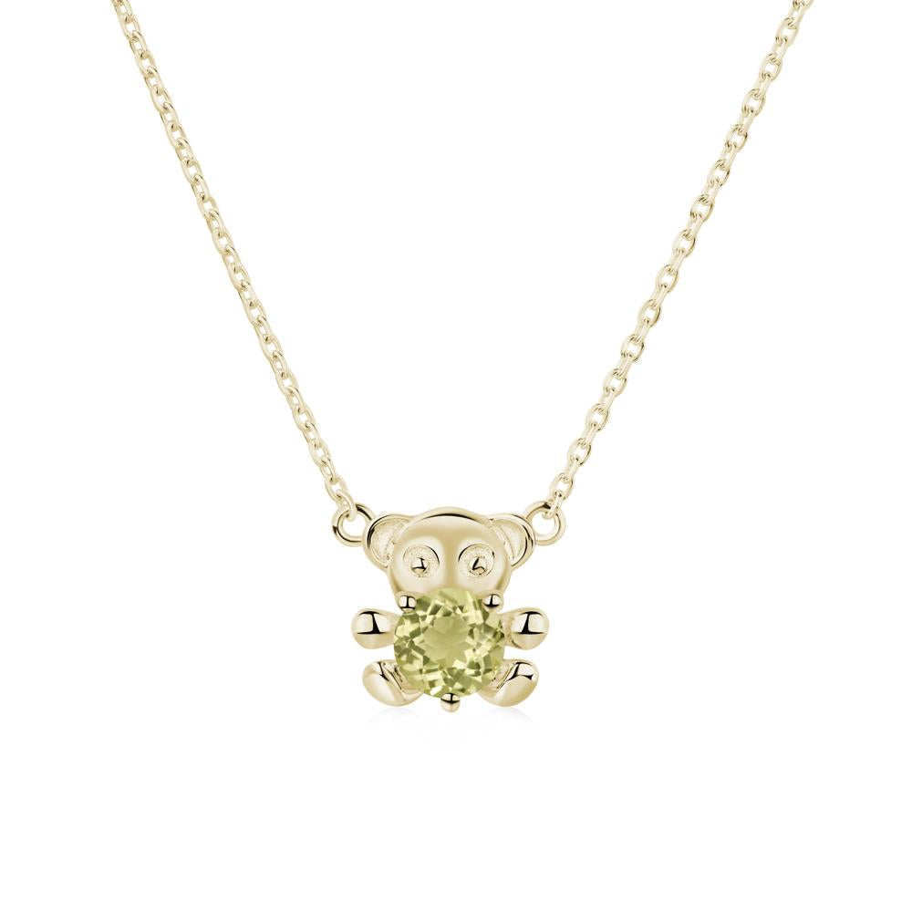 Lemon Quartz Teddy Bear Necklace - LUO Jewelry #metal_14k yellow gold