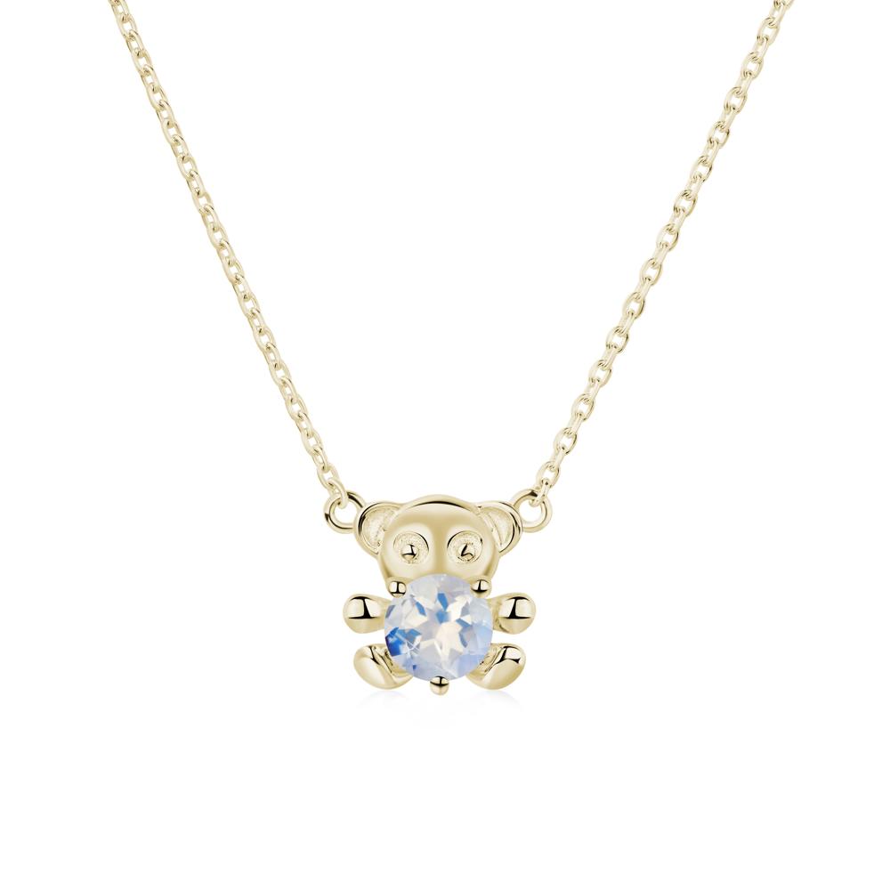 Moonstone Bear Necklace - LUO Jewelry #metal_14k yellow gold