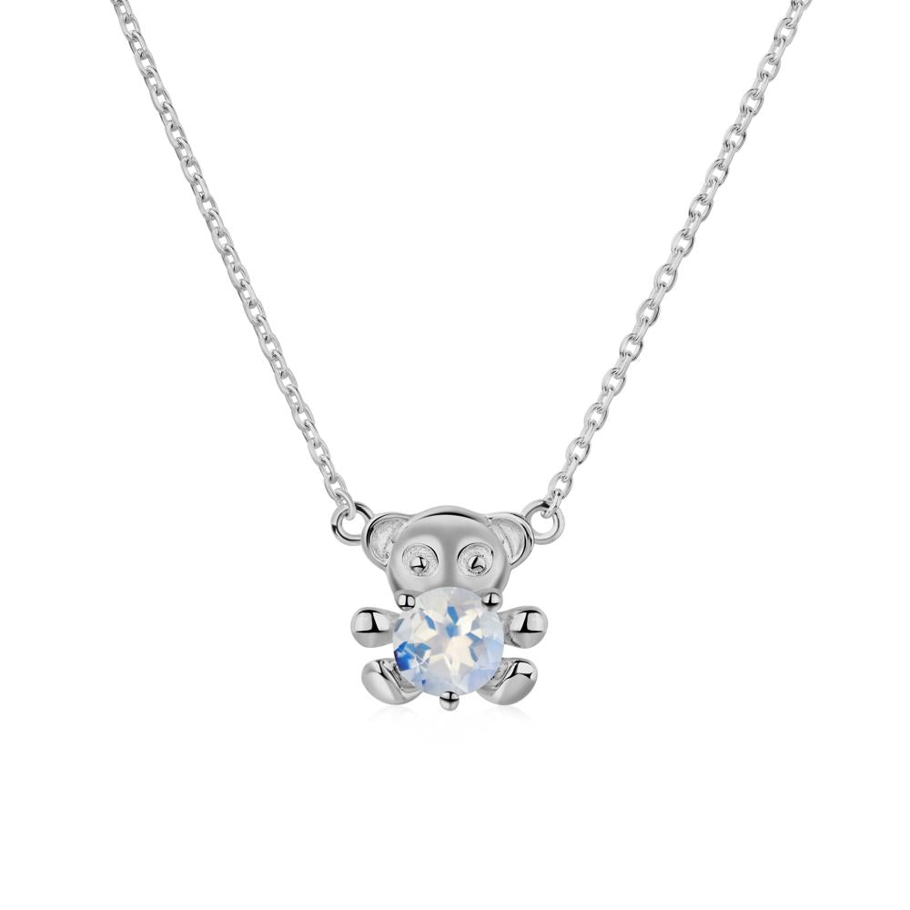 Moonstone Bear Necklace - LUO Jewelry #metal_platinum
