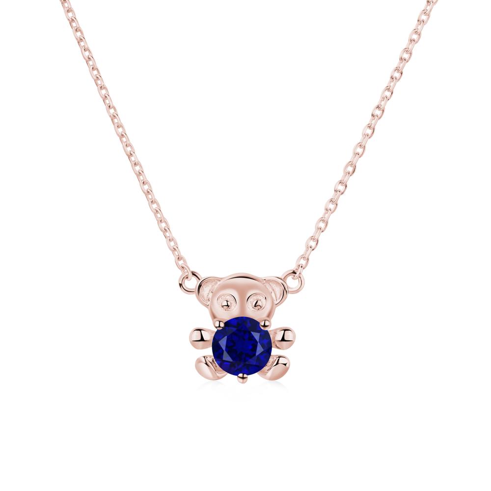 Sapphire Bear Necklace - LUO Jewelry #metal_18k rose gold