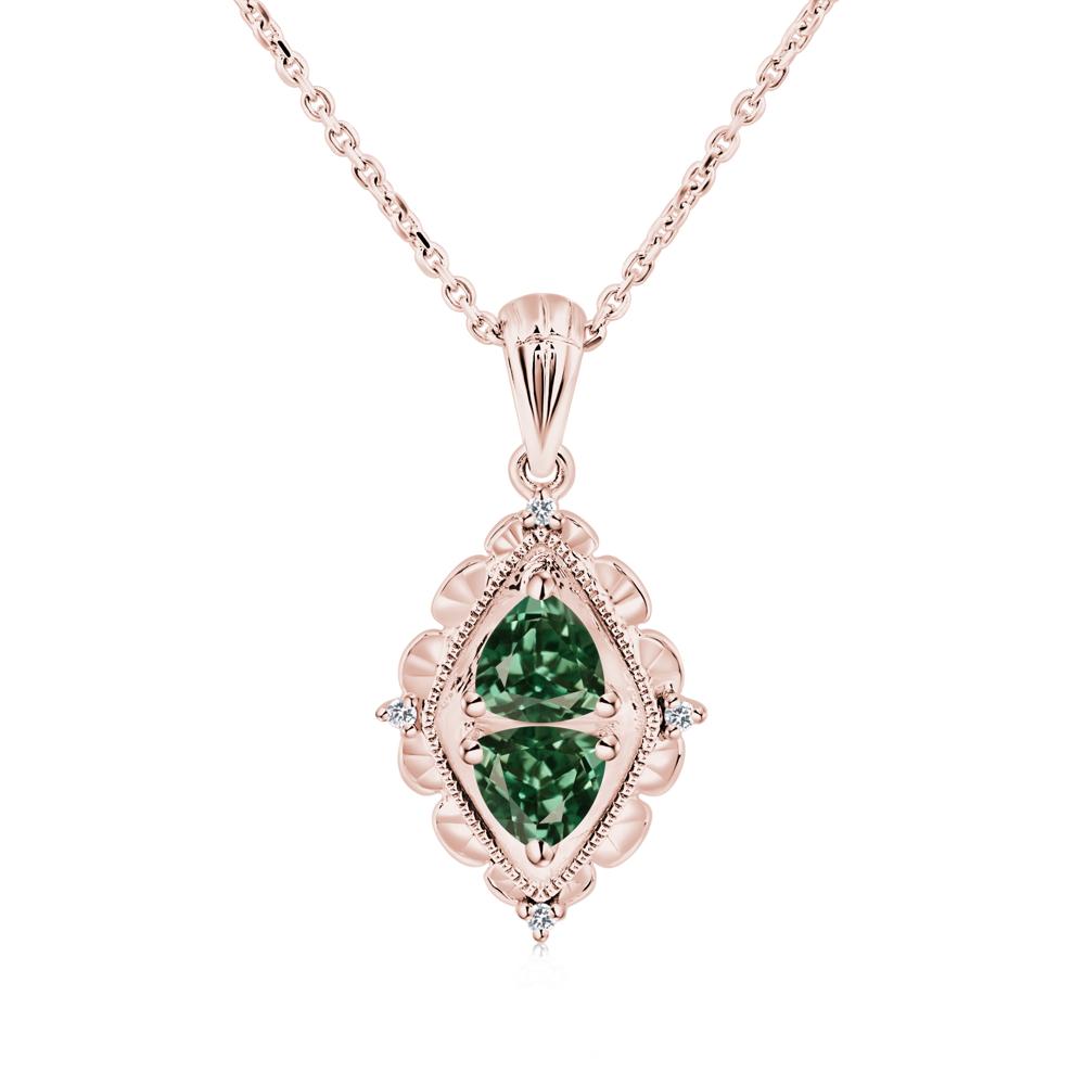 Green Sapphire Milgrain Necklace - LUO Jewelry #metal_18k rose gold