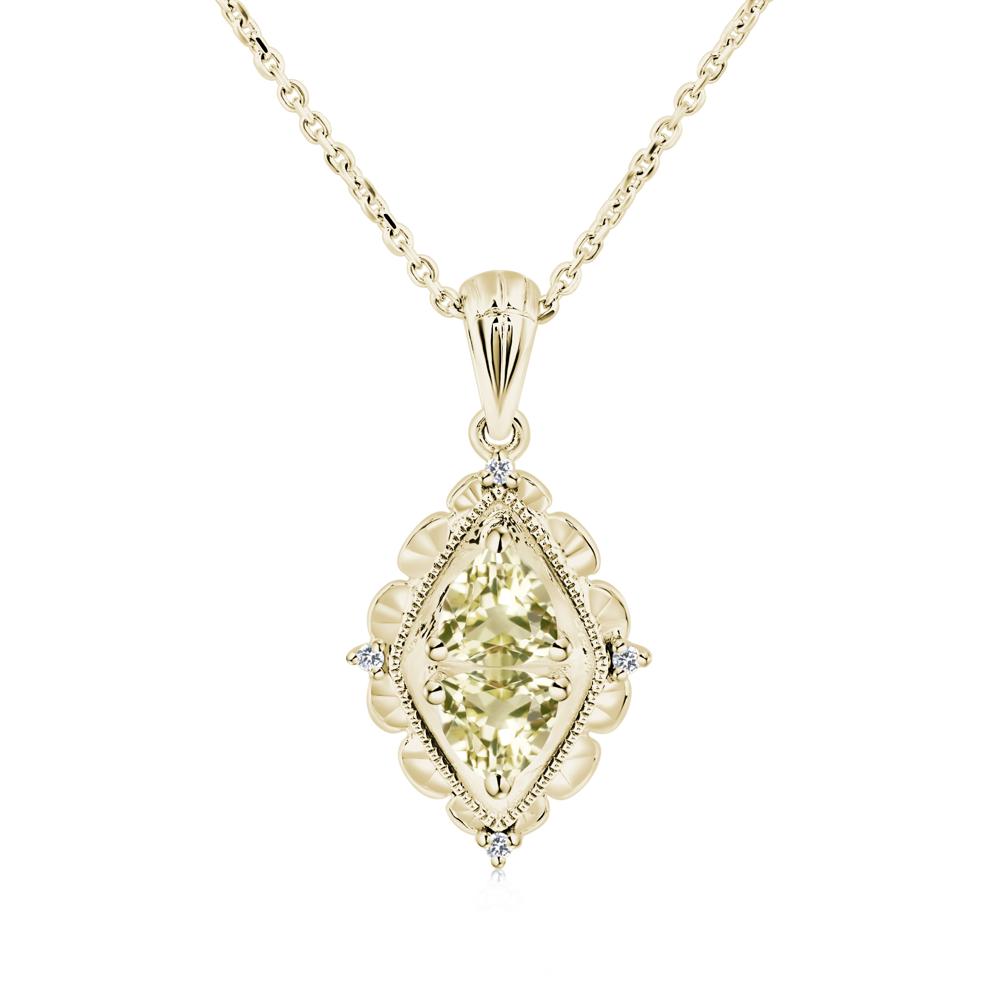 Lemon Quartz Two Stone Necklace - LUO Jewelry #metal_14k yellow gold