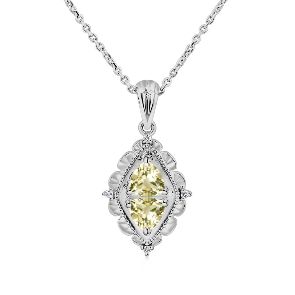 Lemon Quartz Two Stone Necklace - LUO Jewelry #metal_platinum
