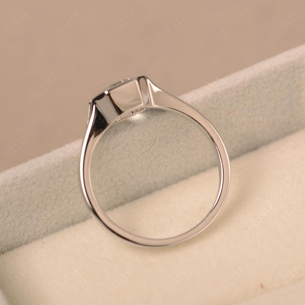 Green Amethyst Bezel Set Engagement Ring - LUO Jewelry