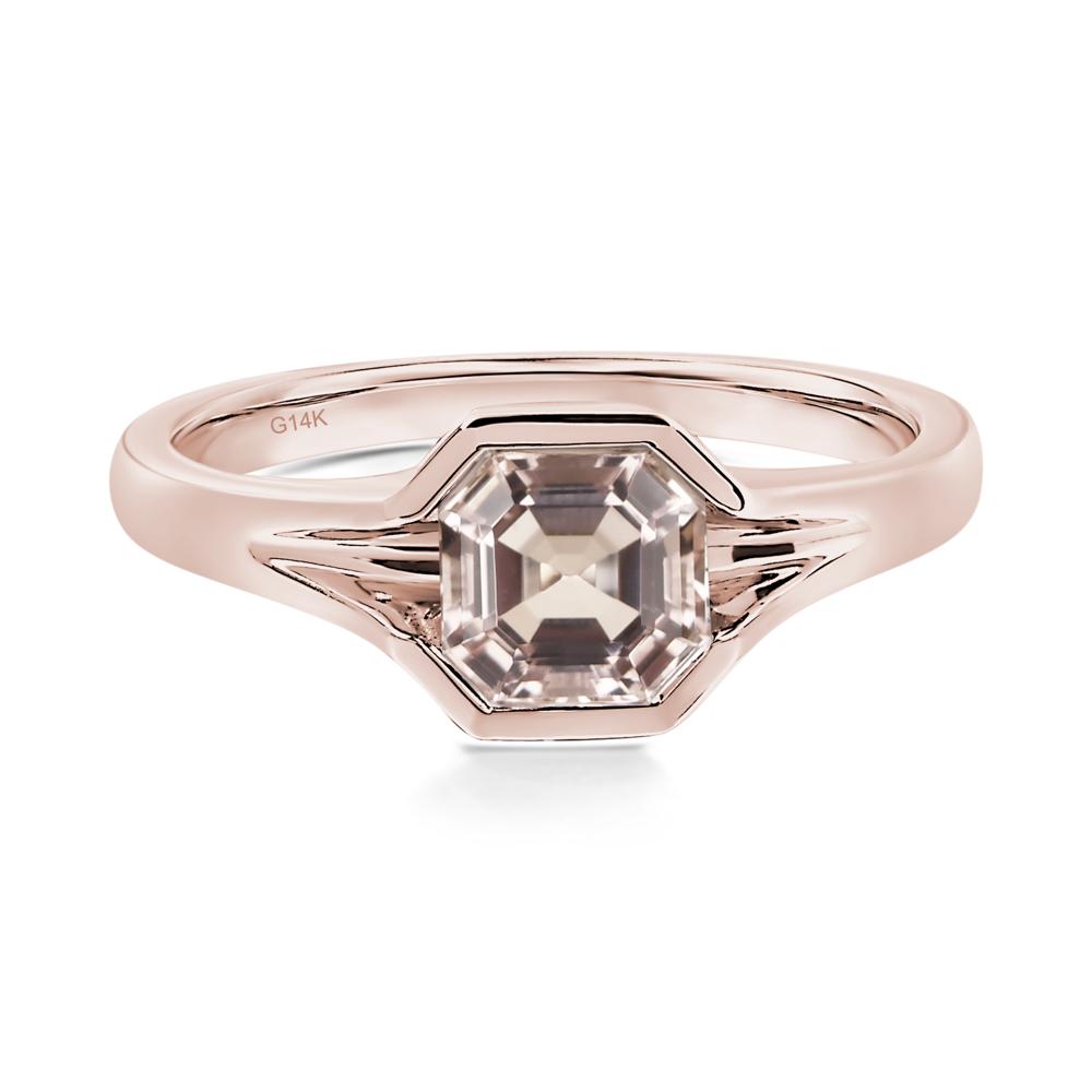Morganite Bezel Set Engagement Ring - LUO Jewelry #metal_14k rose gold