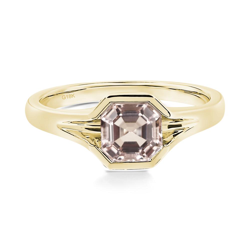 Morganite Bezel Set Engagement Ring - LUO Jewelry #metal_18k yellow gold